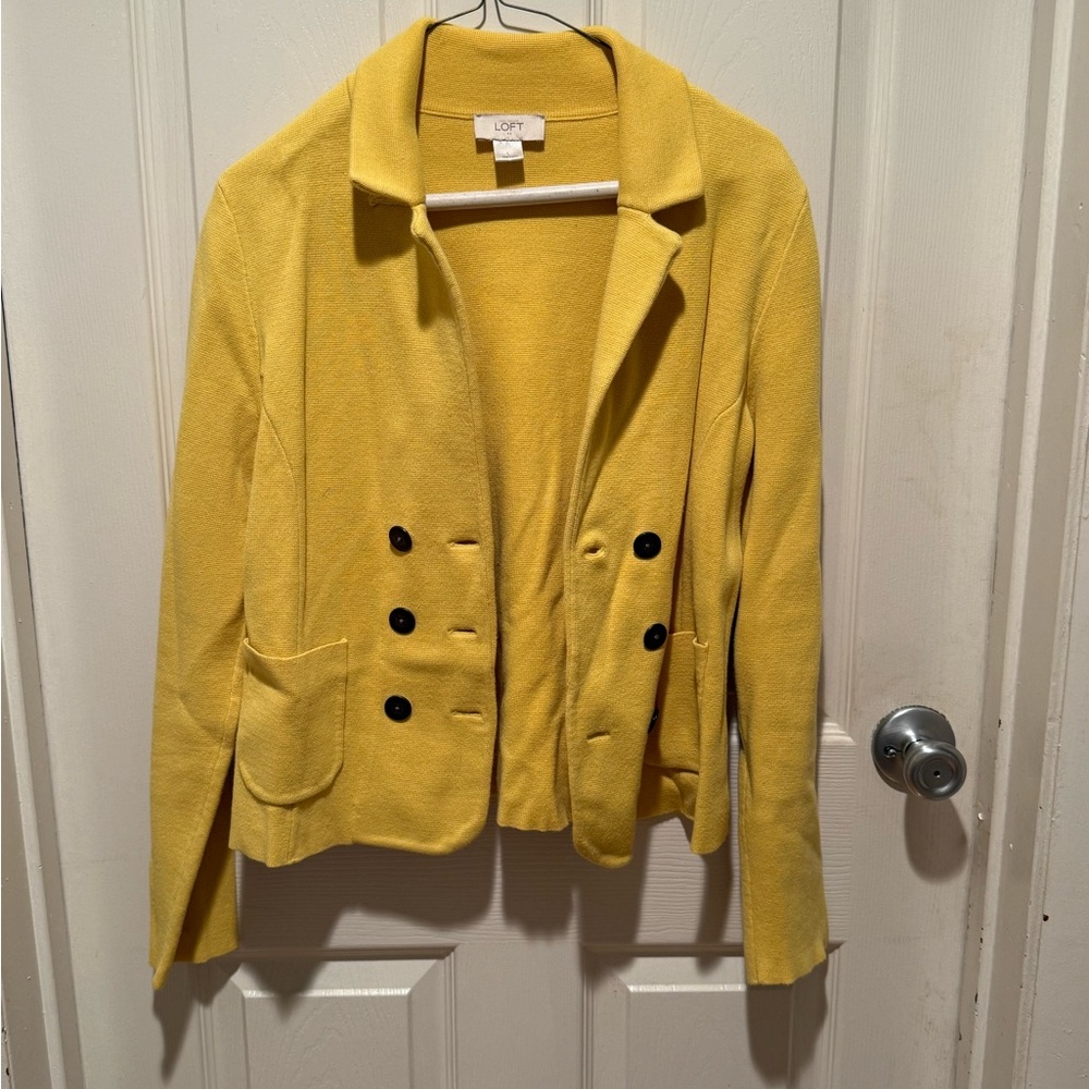 LOFT Yellow Blazer Classic Lapel Relaxed Fit
